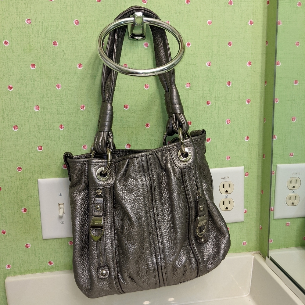 PEWTER B. MAKOWSKY HAND BAG